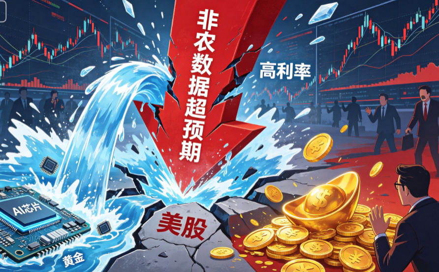 非农数据超预期引发美股洗牌！高利率环境下 AI 芯片、黄金为何集体大跌