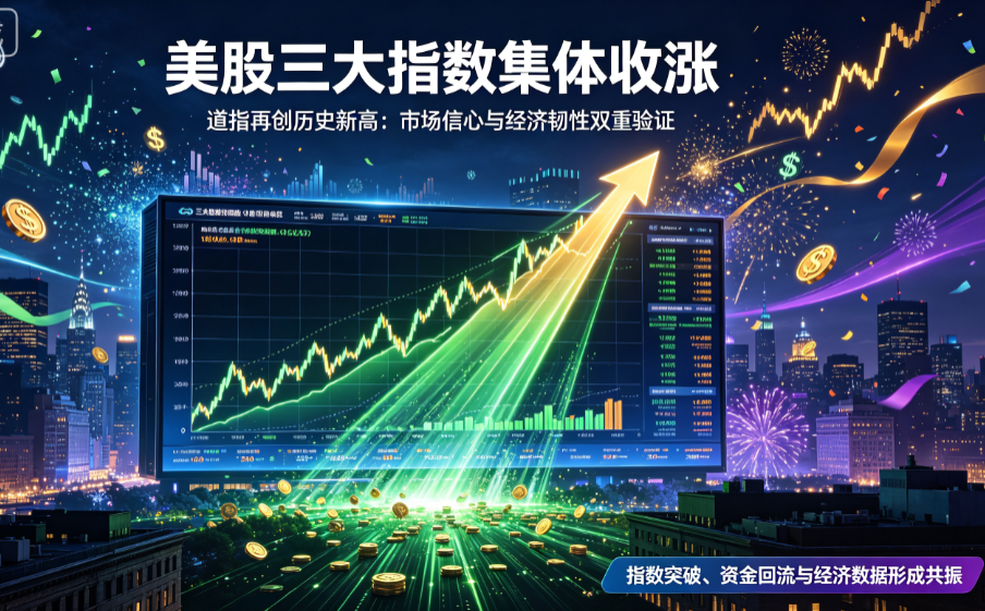 美股三大指数集体收涨，道指再创历史新高：市场信心与经济韧性的双重验证