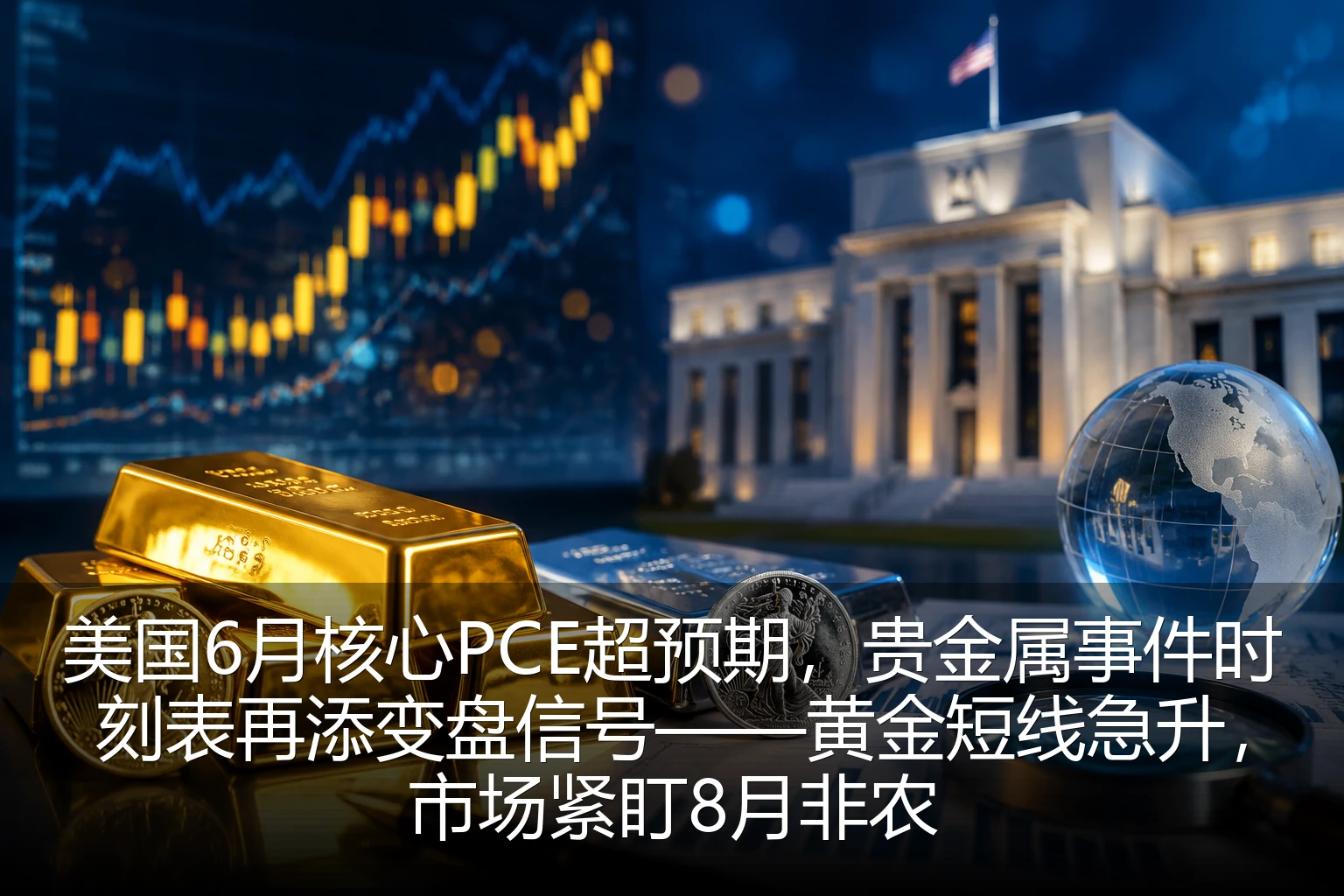 美国6月核心PCE超预期，贵金属事件时刻表再添变盘信号——黄金短线急升，市场紧盯8月非农