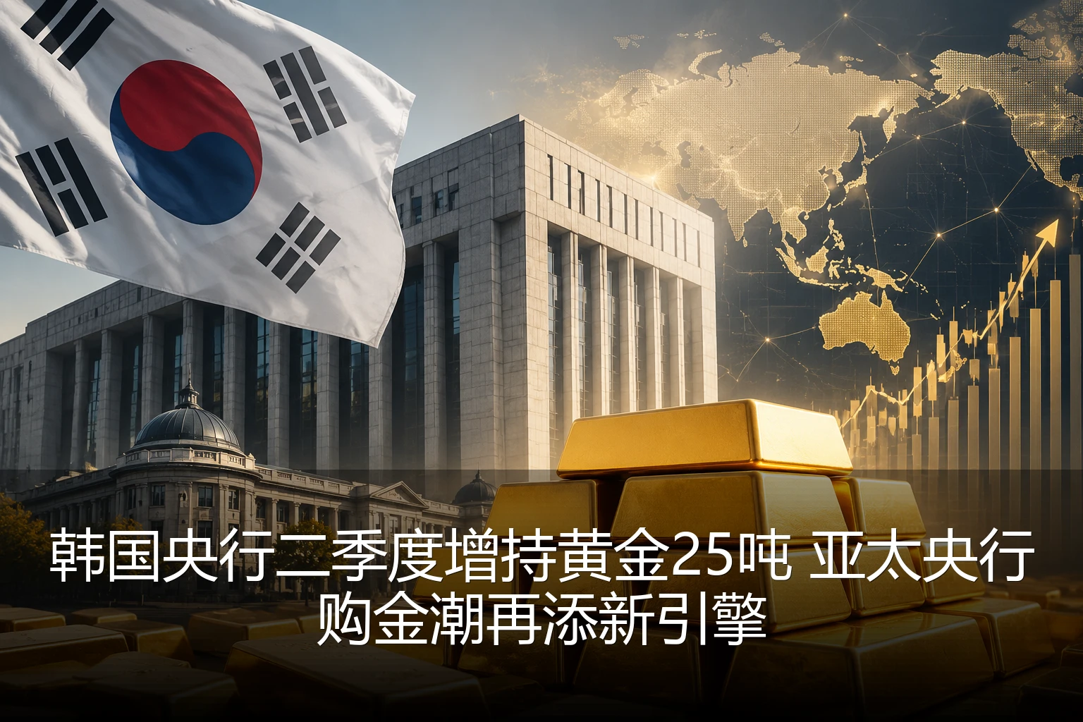 韩国央行二季度增持黄金25吨 亚太央行购金潮再添新引擎