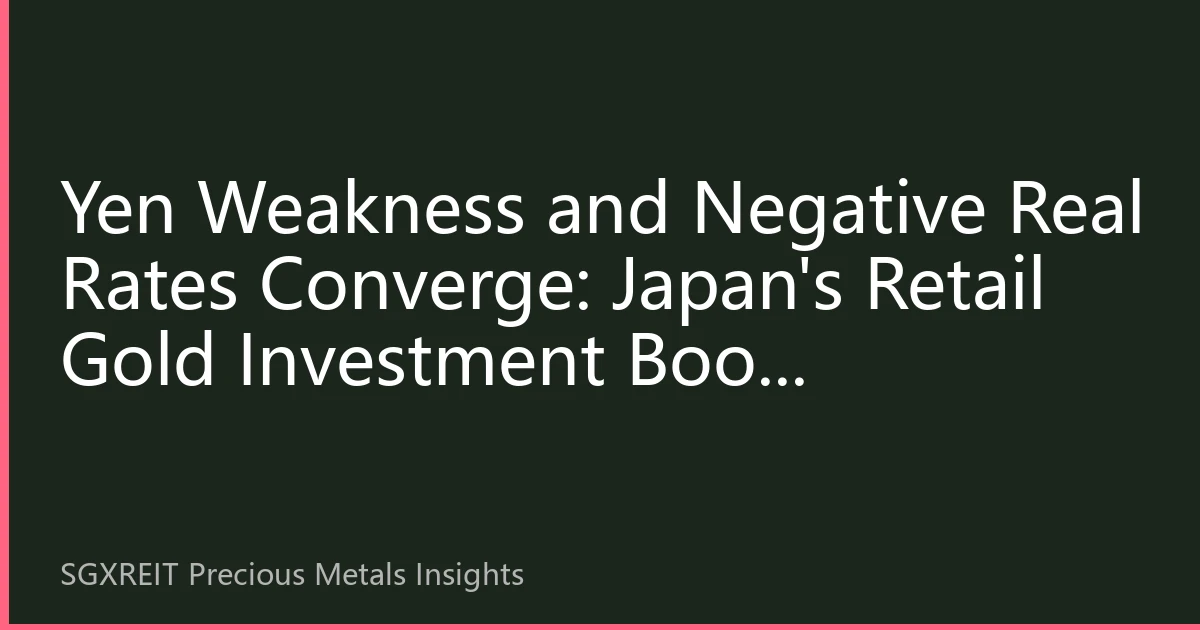 Yen Weakness and Negative Real Rates Converge: Japan's Retail Gold Investment Boom Reshapes Asia-Pacific Demand Landscape